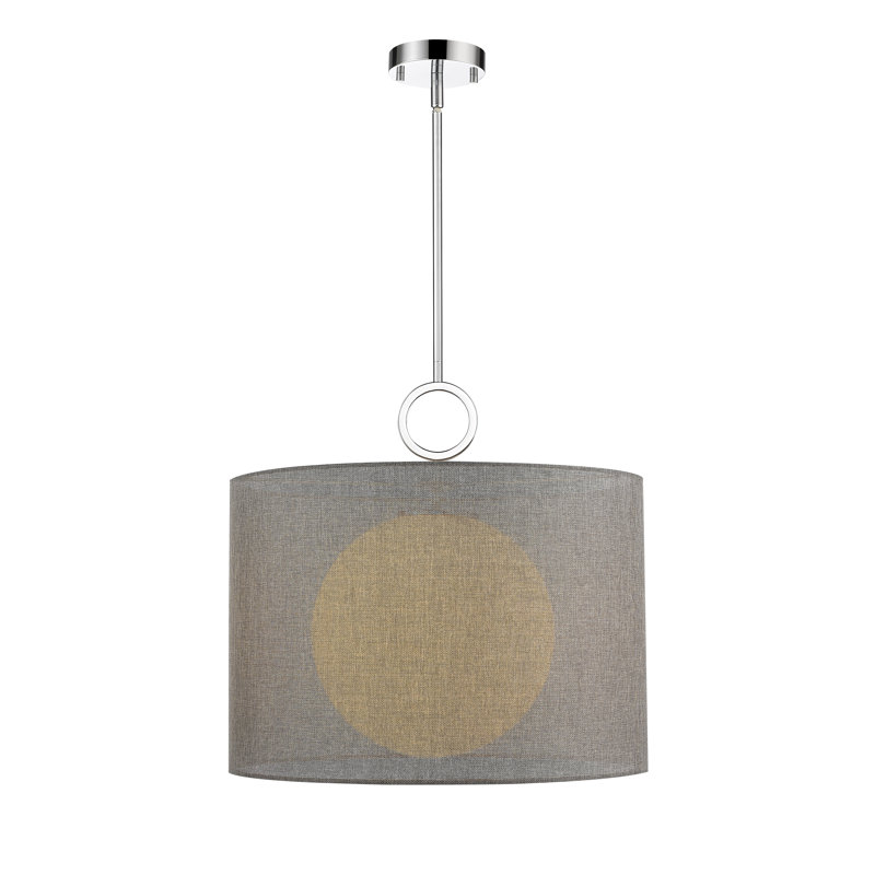Luminaire suspendu cylindrique à 1 lumière Cayenne, Gris, H 20 po x l 20 po x P 20 po