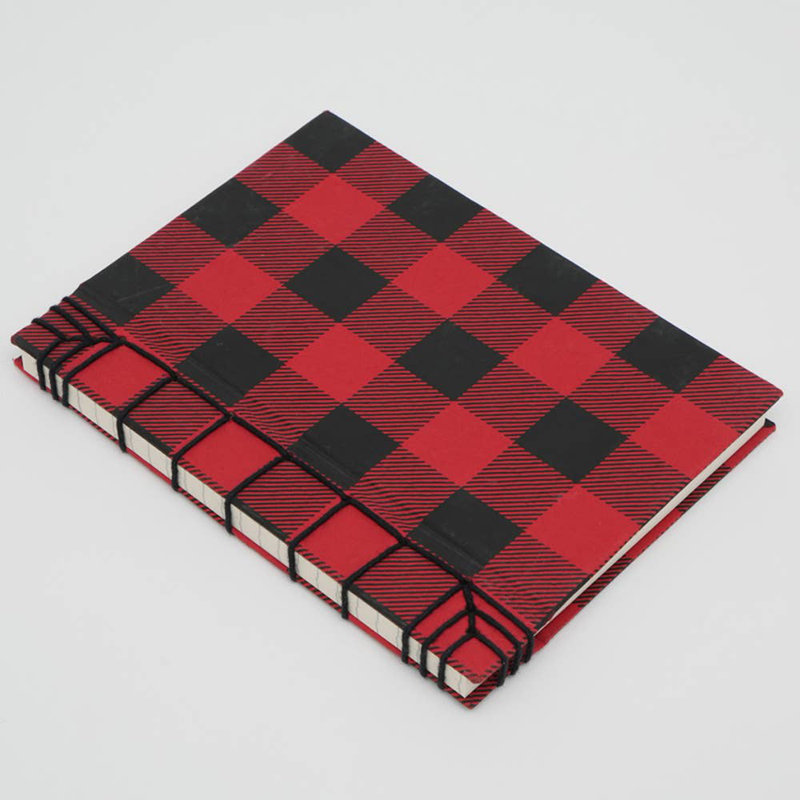  Cahier à couverture rigide écologique fabriqué à la main en rouge | Papier recyclé