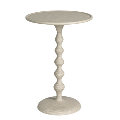 Alexander Hammered Metal Table, White