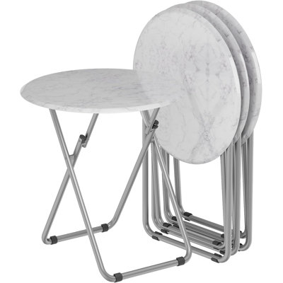 Ensemble de 4 plateaux de télévision pliables et portatifs