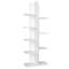 Bibliothèque moderne blanche, 5 tablettes, 17,7 po x 47,9 po x 8,7 po | 100% panneau de particules enduit de mélamine, épaisseur: 0,7 pouce | Conception murale pour un rangement supplémentaire, élégant et fonctionnel pour la maison ou le bureau