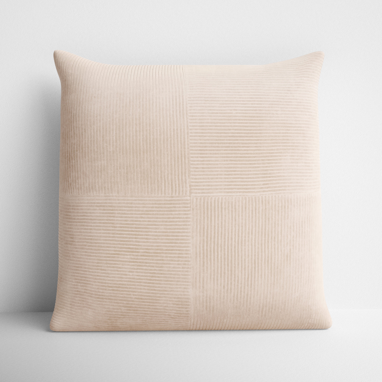 Selma Cotton Throw Pillow, Beige, 18" x 18"