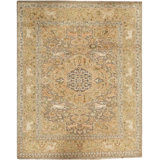 Oriental Area Rug in Light Gray/Gold