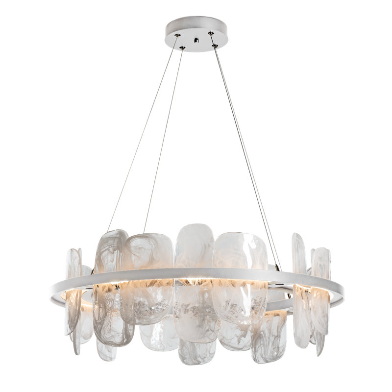 Vitre 1 - Light Wagon Wheel LED Pendant, Light Silver