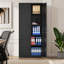 Armoire de rangement haute avec 2 portes et 4 cloisons pour séparer 5 espaces de rangement-1279015504