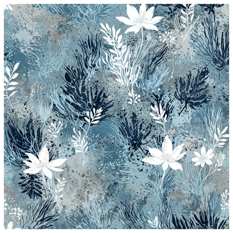 Rideaux de fenêtre à motif floral bleu, voilages et voilages à motif floral - 1 panneau, 50 po x 80 po - 1 panneau