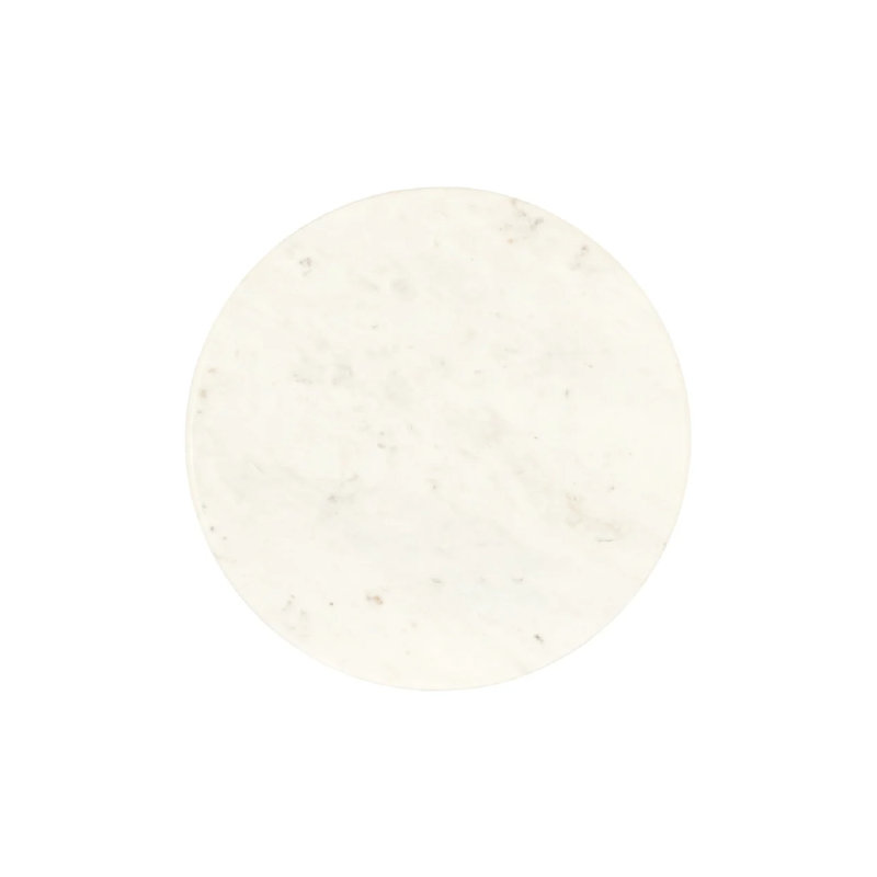 Marble End Table, White