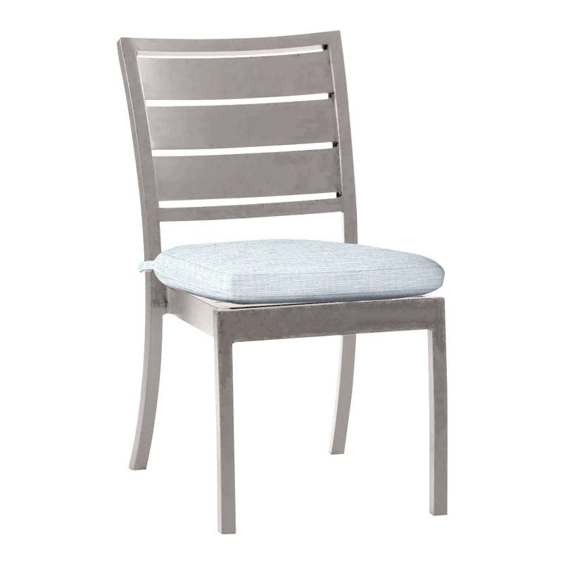 Chaise d'appoint d'extérieur en aluminium forgé Charleston, Pas de soudure, Papier ciel, Huître