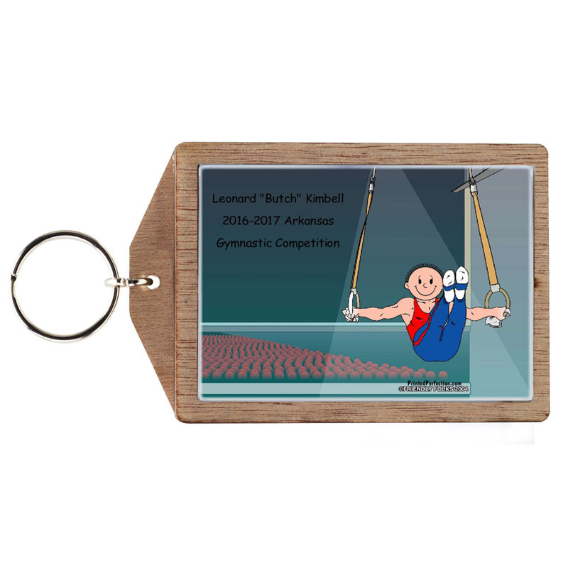 Personalized Gymnastics - Male Wooden Key Chain