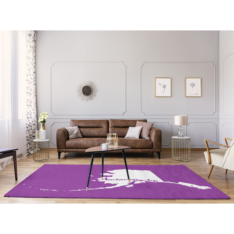 Tapis de vinyle mauve en polyester ancrage, Rectangle 8 pi x 10 pi