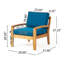 Confortable fauteuil de patio de style transitionnel en bois d'acacia pour l'extérieur