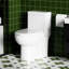 Toilette économiseur d'eau 1,28 po, conception allongée et confortable, siège, chasse d'eau 1000 grammes, blanc brillant 003S, appareil de salle de bain au sol
