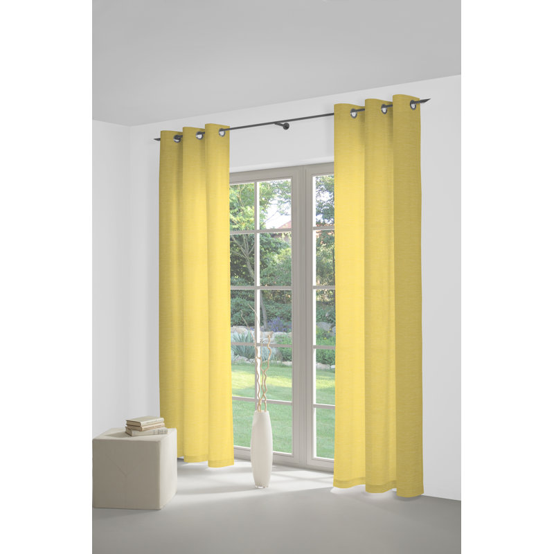 Breedlove Eyelet Room Darkening Single Curtain, 270cm Width x 245cm Drop, Yellow