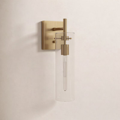 Gilbert Single Light Glass Dimmable Armed Sconce