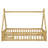 Modern Tent-Shaped Teepee Floor Bed With Guardrails, Slats And Door-440176187-440176184