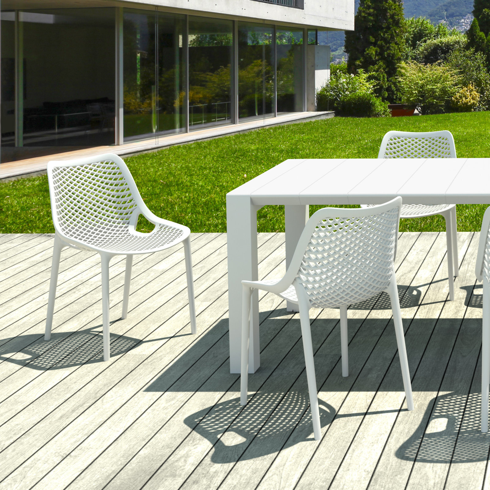 Farrah Rectangular 8 - Person Extendable Dining Set, White