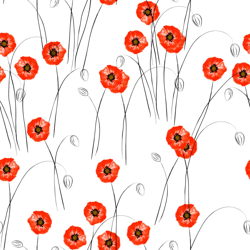 Saranap Red Poppies - Wrapped Canvas Print, 30cm H x 30cm W x 3.8cm D