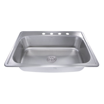 Madaket 33'' L Drop-In Single Bowl Stainless Steel Kitchen Sink