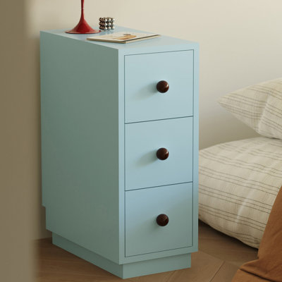 H 21,69 po x l 8,66 po Table de chevet ultra-étroite à 3 tiroirs, table de bout avec rangement