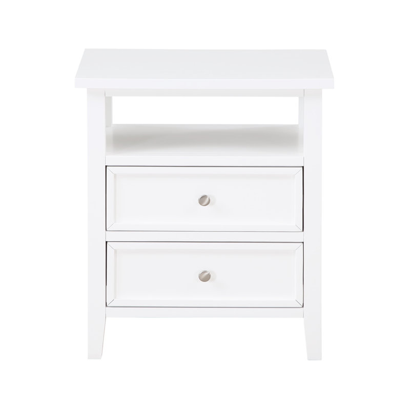 Table de chevet 2 tiroirs Weston White