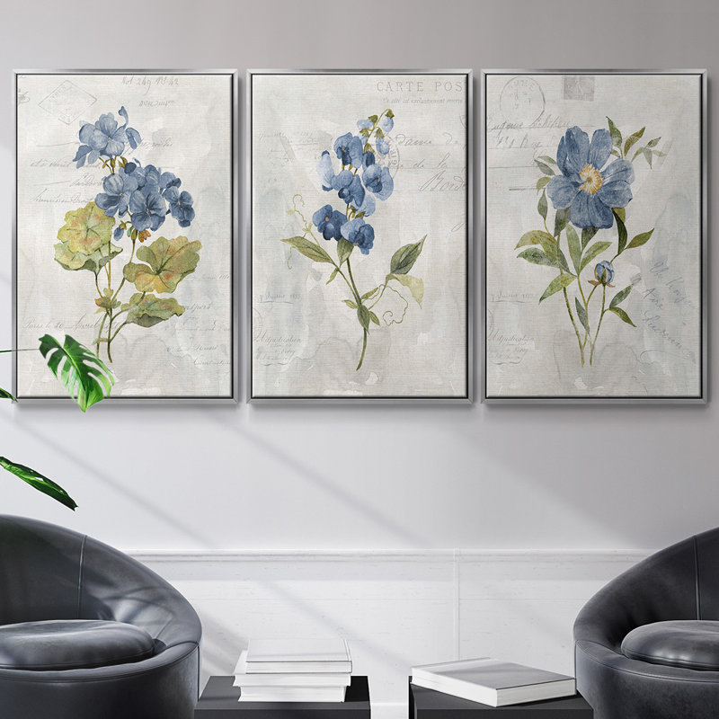 Lin bleu géranium 3 pièces, Argent, H 27 po x l 54 po