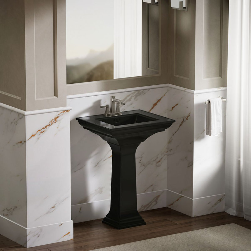 Memoirs® Stately 24" Console Bathroom Sink with Overflow, Black, 4'' Centers
