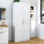 Armoire pour garde-manger, armoires de rangement pour garde-manger avec 2 portes et 3 tablettes, armoire de rangement pour garde-manger blanche, armoire pour la cuisine, la salle à manger et le salon.