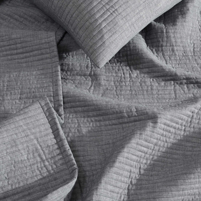 Ensemble de courtepointe réversible Calvin Klein, Gris, Courtepointe très grand et 2 très grandes taies 