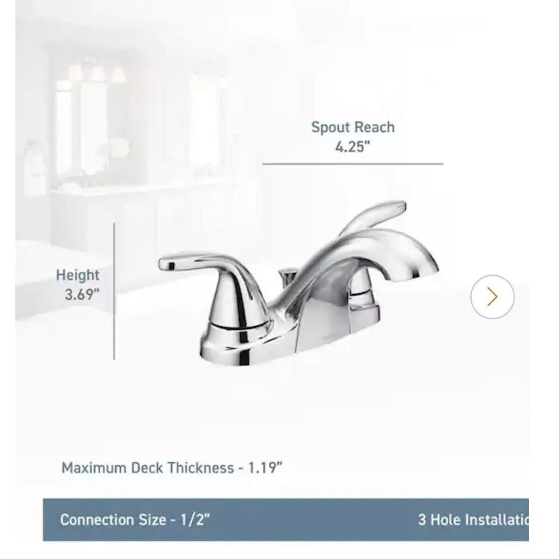 Adler Centerset Bathroom Faucet, Chrome