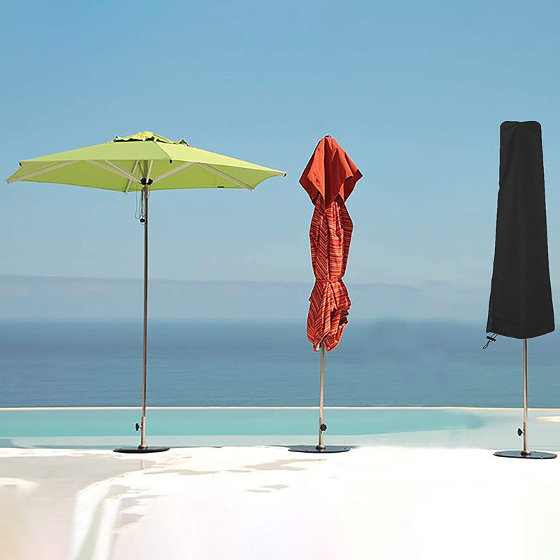 Housse de parasol extérieure imperméable à haute densité pour patio, housse de parasol de marché résistante au vent et aux rayons UV
