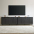 130"W Extra Wide Fluted Sideboard Buffet Cabinet with 8 Doors and Adjustable Shelves