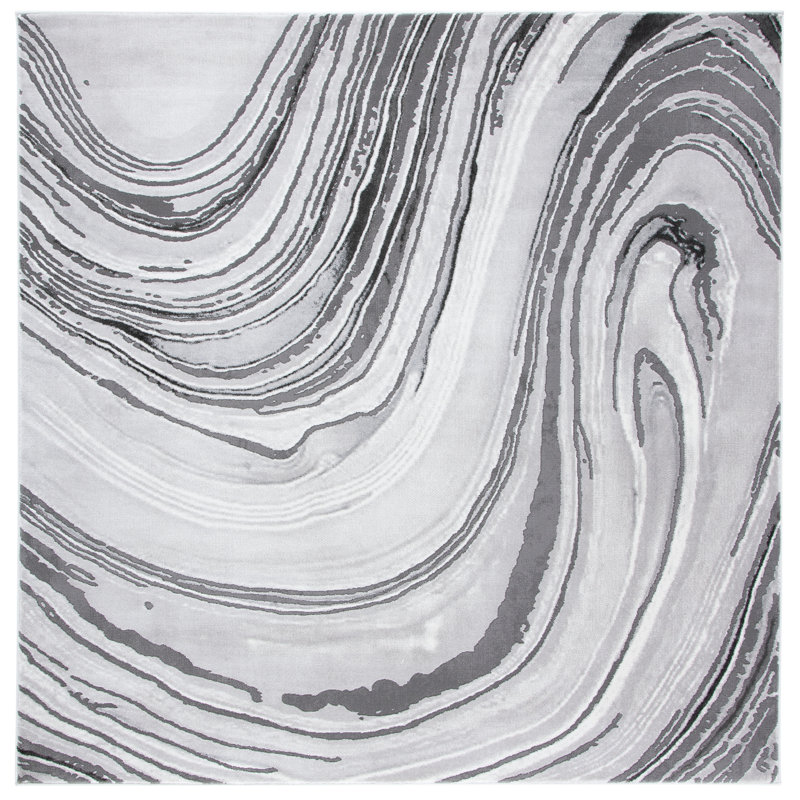 Priam Performance Abstract Rug, Square 6'7"
