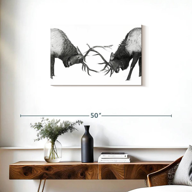 Brampt Fighting Elks, 20" H x 30" W