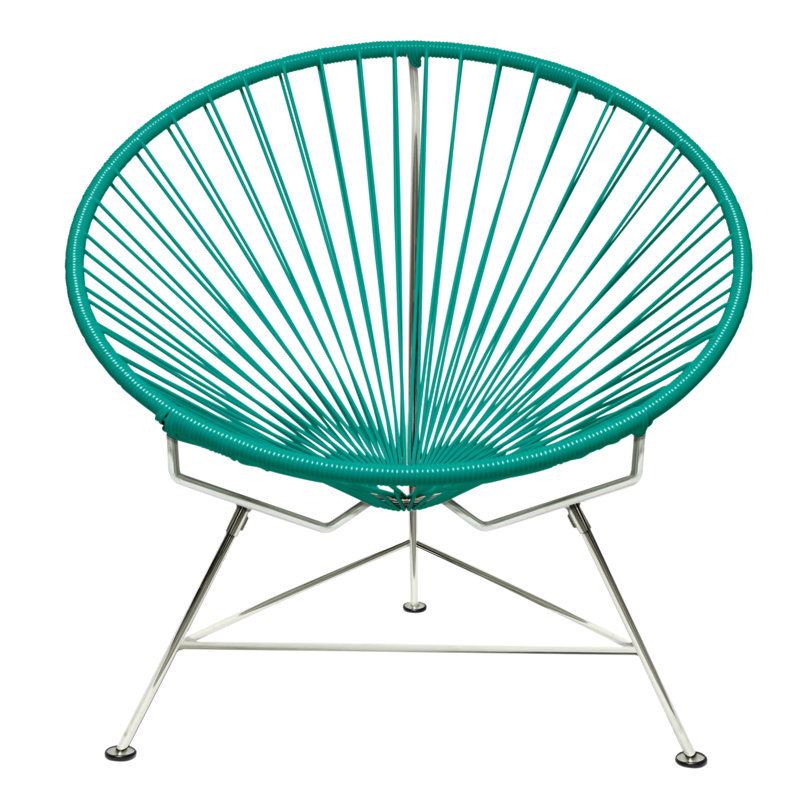 Innit Indoor Handmade Lounge Chair, Turquoise/Chrome