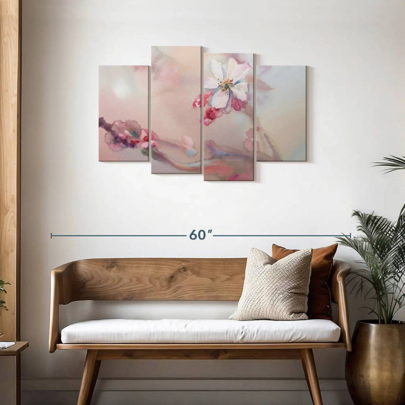 Harnek Sakura en fleurs au printemps, H 27 po x l 43 po