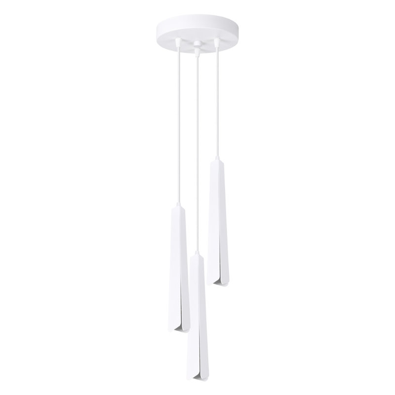 Bibianna 3 - Light Stainless Steel Pendant, White