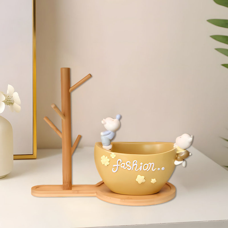 Objet de décoration Jazai, H 10,2 po x l 11,8 po x P 6,6 po, Jaune