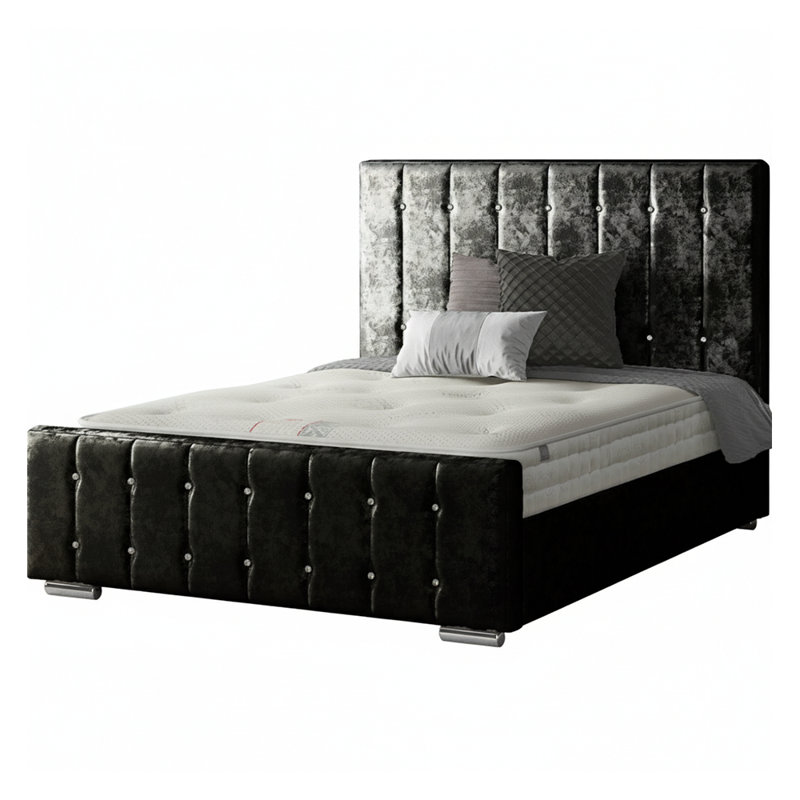 Millican Upholstered Bed, Black, Kingsize (5')