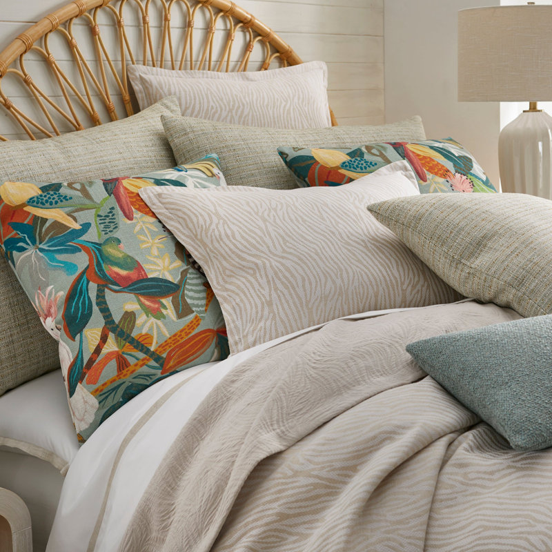 Paradise Pillow Wheat Cotton and Linen, Rectangle 20"H x 36"W