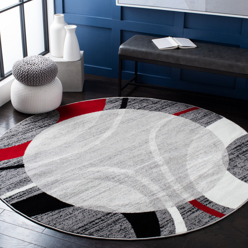 Anastos Performance Geometric Rug, Round 6'7"