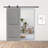 36 In. X 80 In. Light Grey Painted Finished Composite MDF 2 Panel Interior Sliding Barn Door With Hardware Kit-55594944-55594943