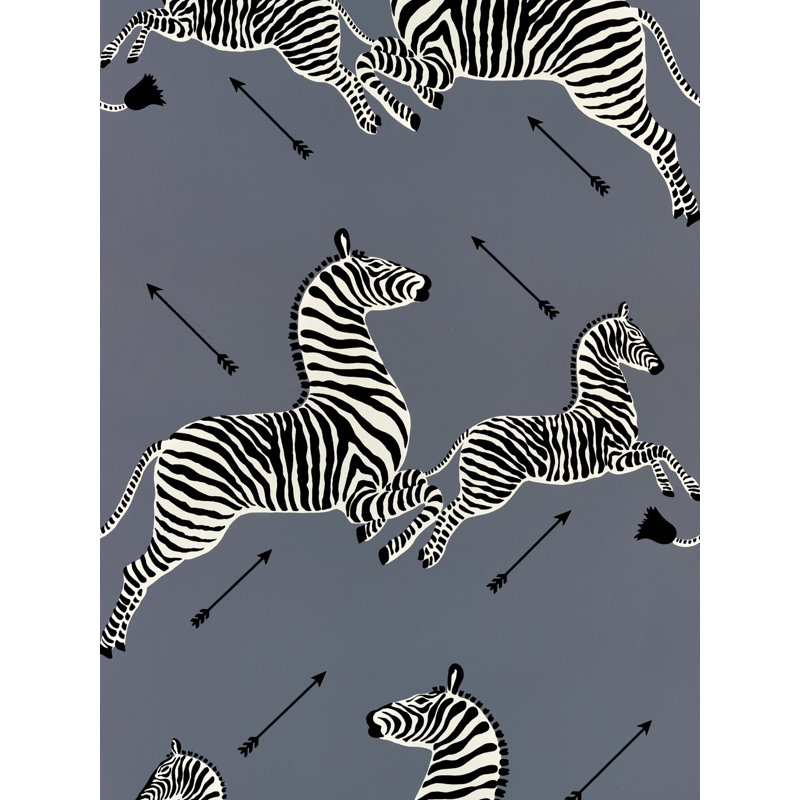 Rouleau de papier peint L 15 pi x l 26 po Zebras, Gris anthracite