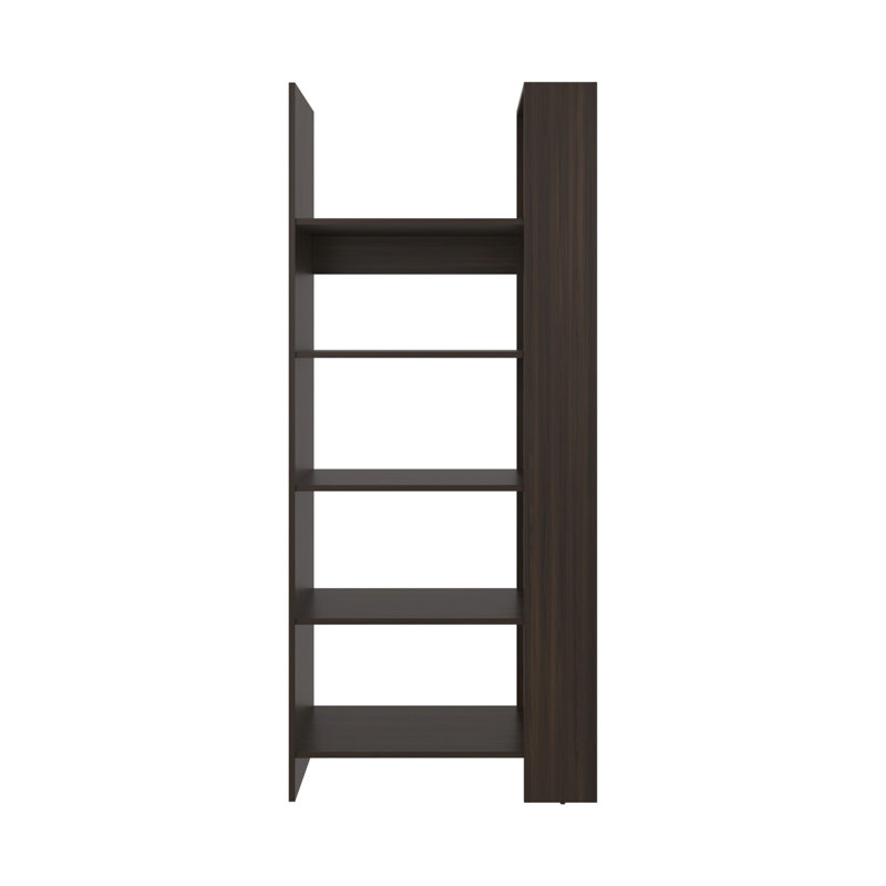 Bibliothèque, 5 tablettes, noyer foncé, Noyer foncé