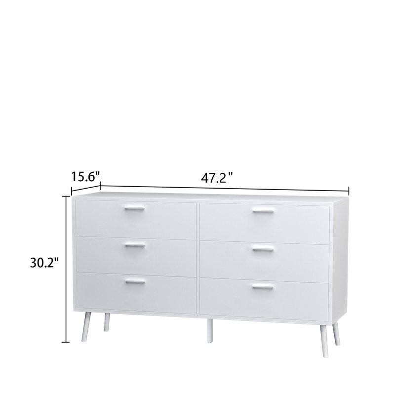 Brienne 6 Drawer 47.2'' W Double Dresser, Espresso
