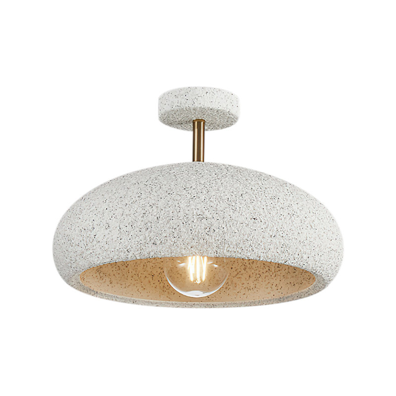 Bouziane 1-Light Farmhouse Bowl Semi Flush Mount Dome Ceiling Light