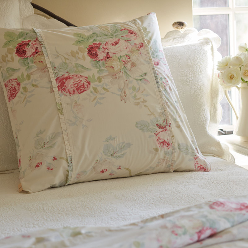 Shore Rose Cream Sham, Euro
