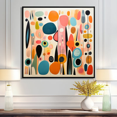 Rose Mid Century Playful Patterns II - Art abstrait Mid-Century