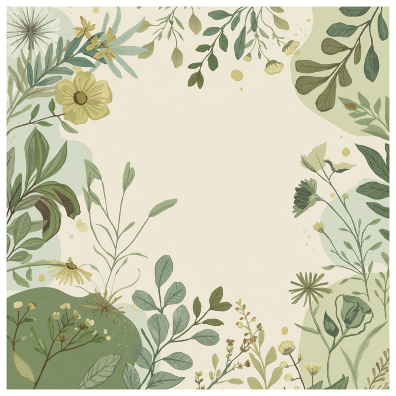 Botanical Floral Illustration Wall Tapestry - Botanical Wall Decor, 68in H x80in W with 4 Grommets
