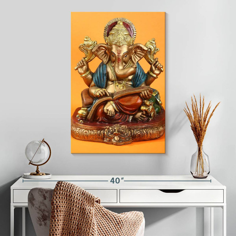 Adella Golden Ganapati Idol, 30" H x 20" W