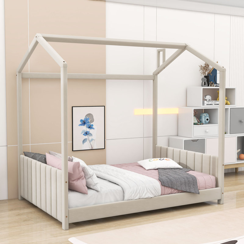 Afrah House Bed by Isabelle & Max, Full, Beige